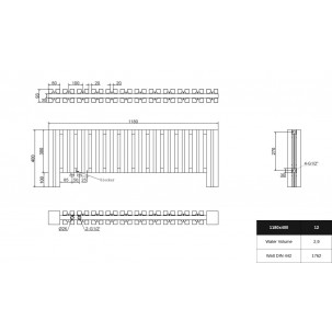 Design Flach Paneelheizkörper Mittelanschluss Niedrig Heizkörper Unterfenster Horizontal Anthrazit