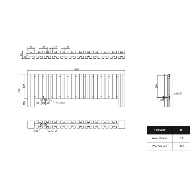 Design Flach Paneelheizkörper Mittelanschluss Niedrig Heizkörper Unterfenster Horizontal Weiß