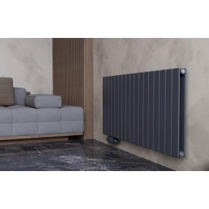 Flach Paneelheizkörper Doppellagig Mittelanschluss 600 x 1106 mm Anthrazit Wandheizkörper