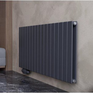 Flach Paneelheizkörper Doppellagig Mittelanschluss 600 x 1106 mm Anthrazit Wandheizkörper