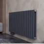 Flach Paneelheizkörper Doppellagig Mittelanschluss 600 x 1106 mm Anthrazit Wandheizkörper
