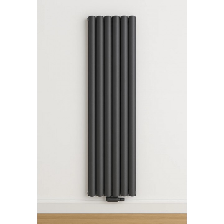 1600 x 400 mm Doppellagig Mittelanschluss Anthrazit Paneelheizkörper NEU Ellipse Design