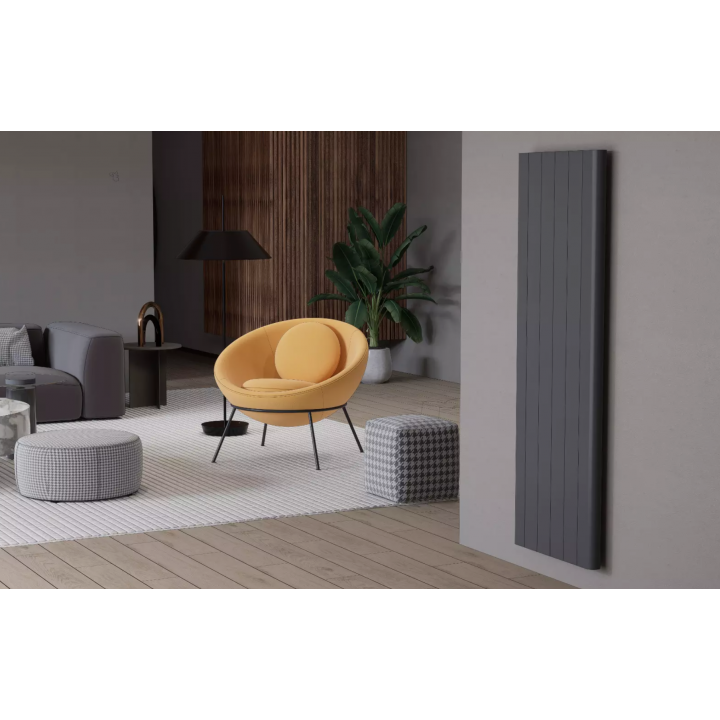 Flach Vertikal Wand Elektroheizung mit Thermostat Effizient WLAN-fähig Konvektor Anthrazit Flach Vertikal Wand Elektroheizung mit Thermostat Effizient WLAN-fähig Konvektor Anthrazit