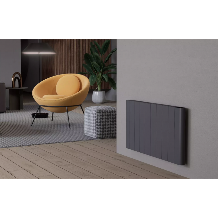 Flach Horizontal Wand Elektroheizung mit Thermostat Effizient WLAN-fähig Konvektor Anthrazit Flach Horizontal Wand Elektroheizung mit Thermostat Effizient WLAN-fähig Konvektor Anthrazit